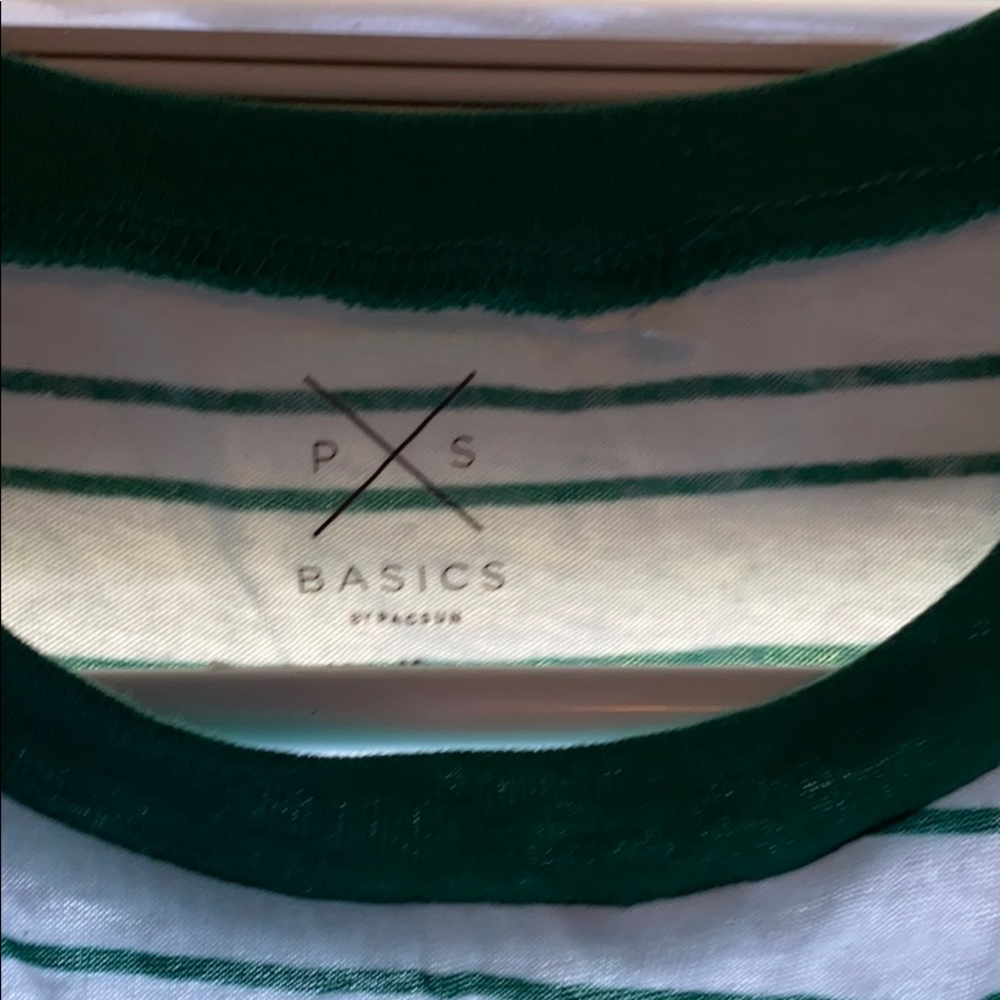Pacsun Basics Green & White Tee! - Picture 2 of 4